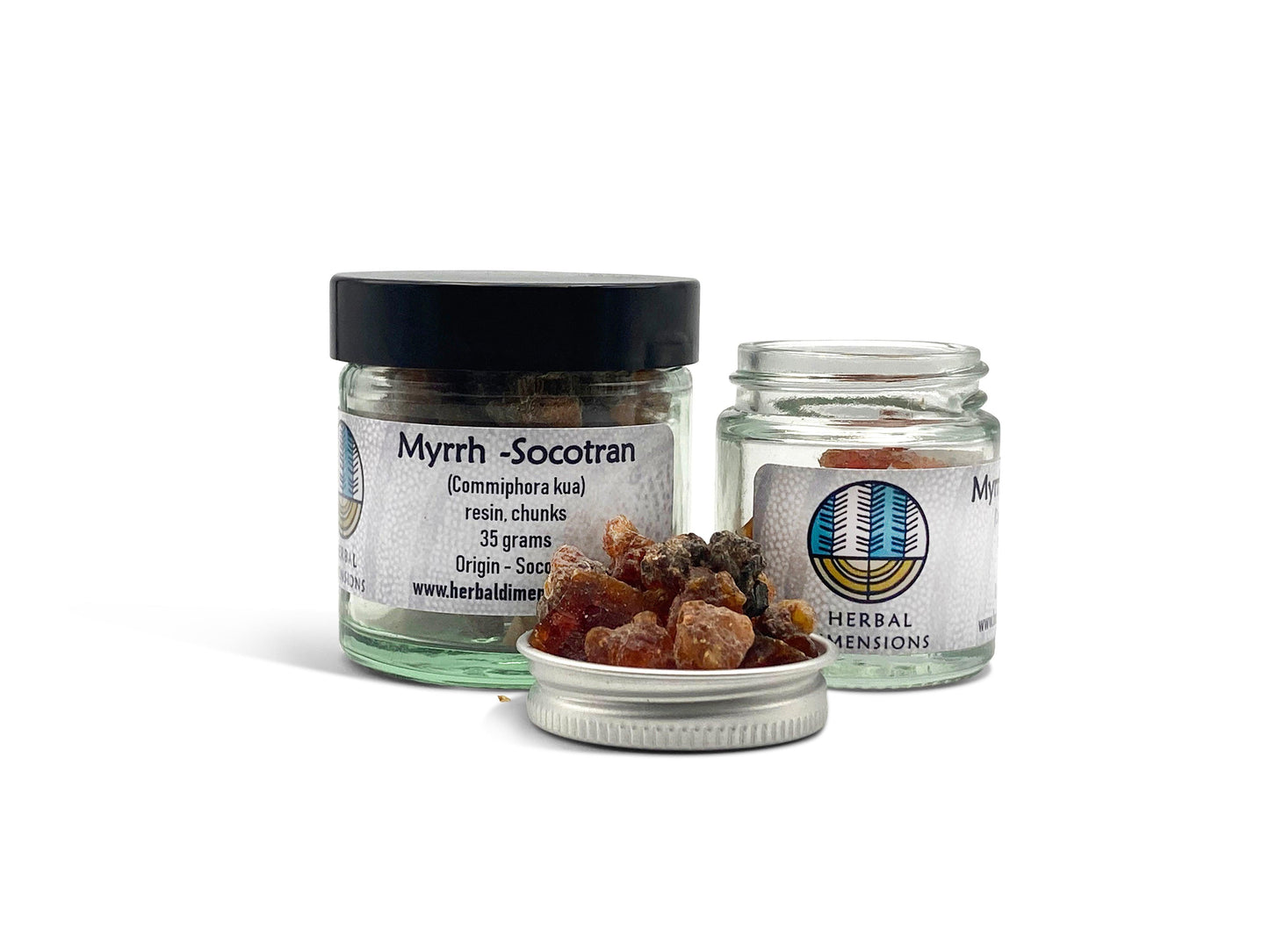 Myrrh in jars