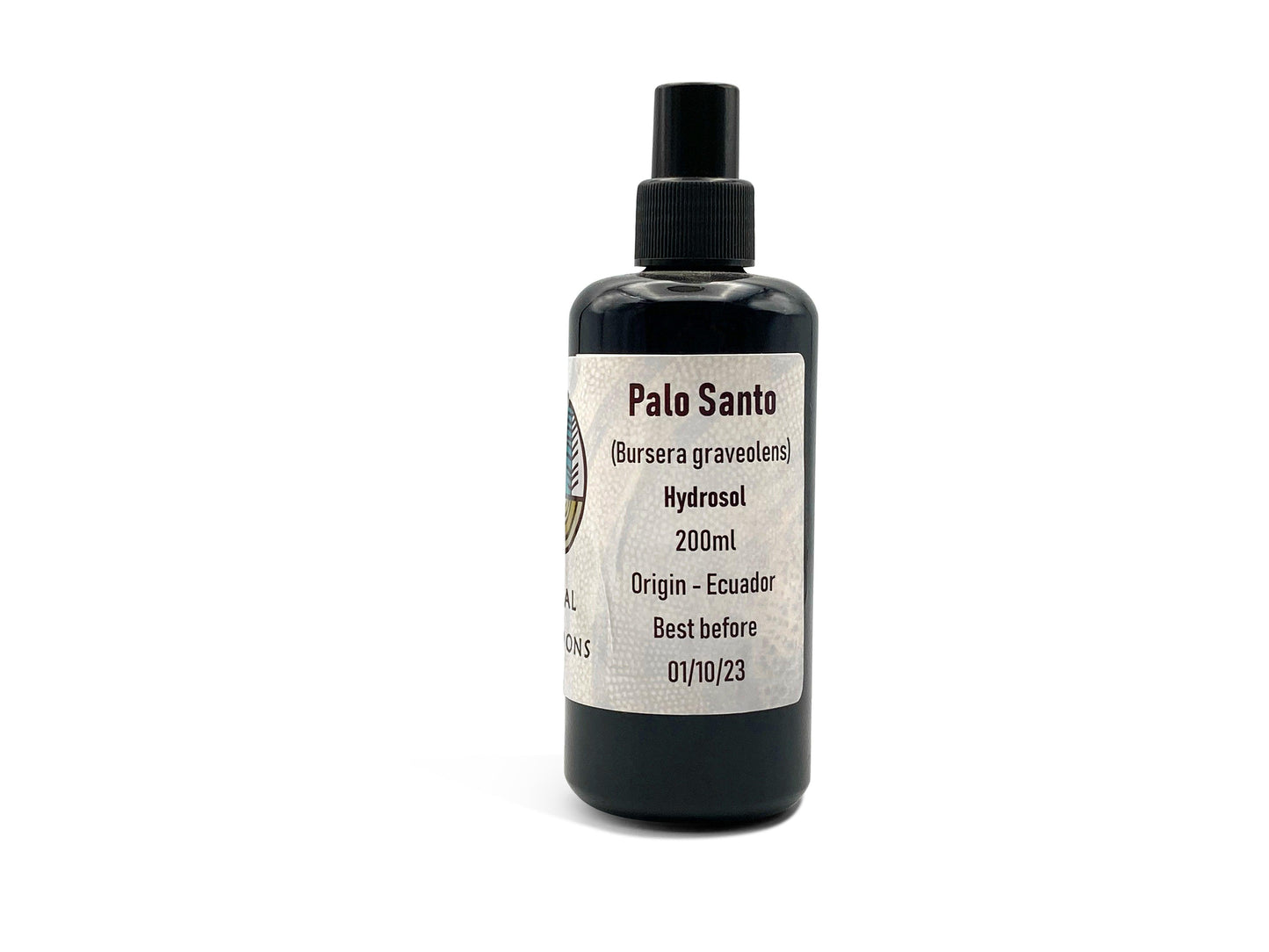 Palo santo hydrosol in a miron bottle