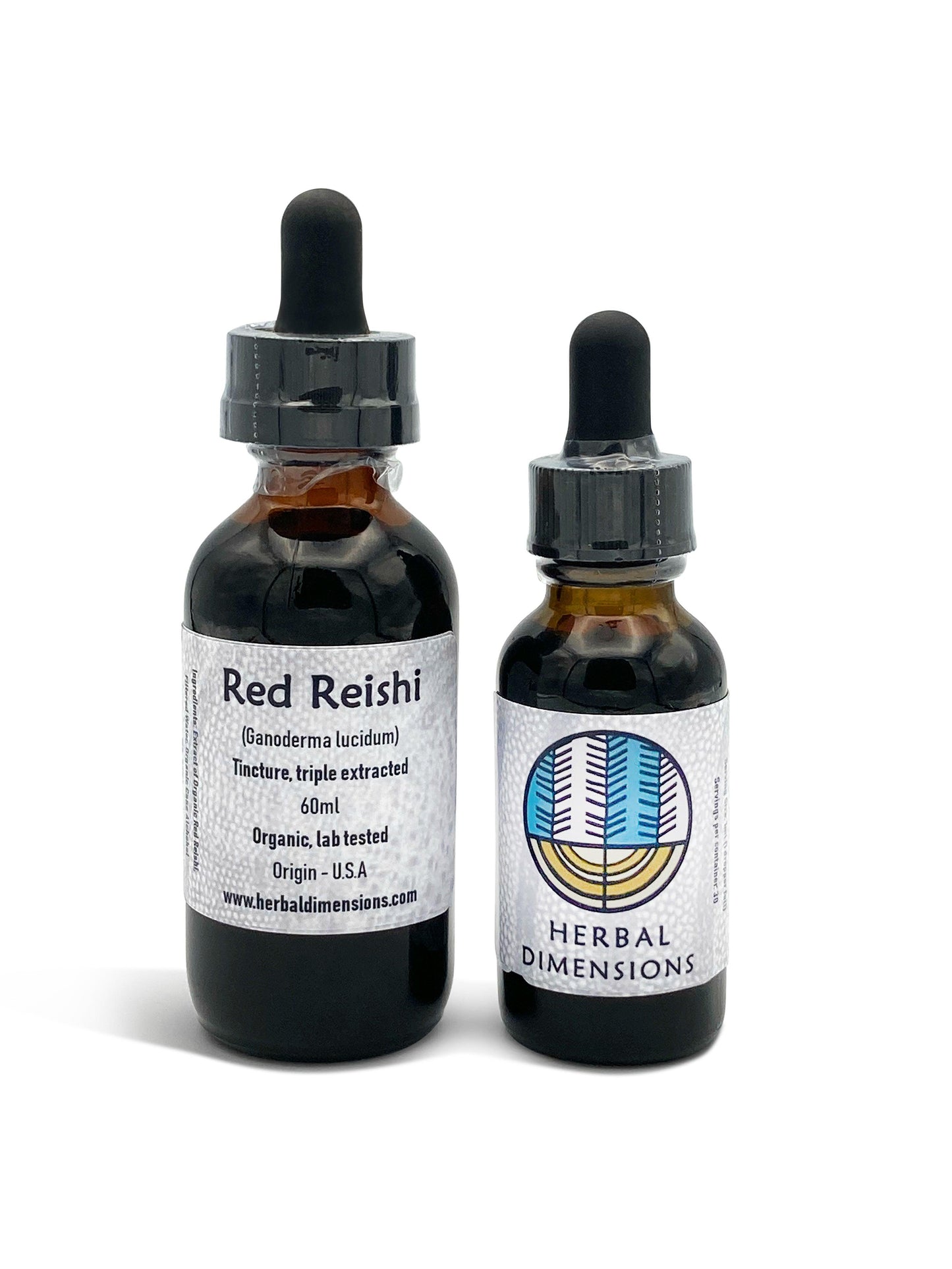 Ganoderma lucidum tincture in a glass bottle