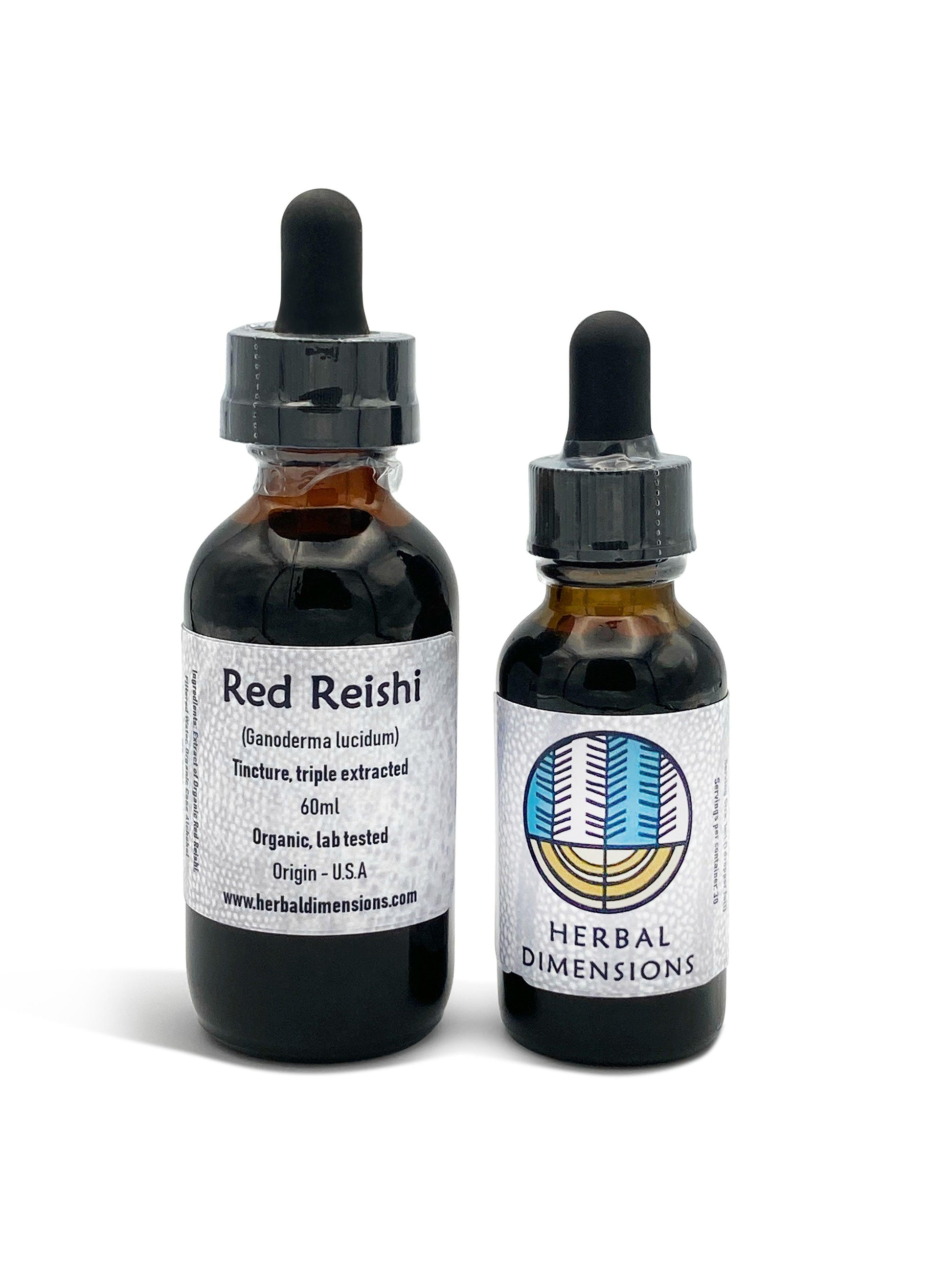 Ganoderma lucidum tincture in a glass bottle